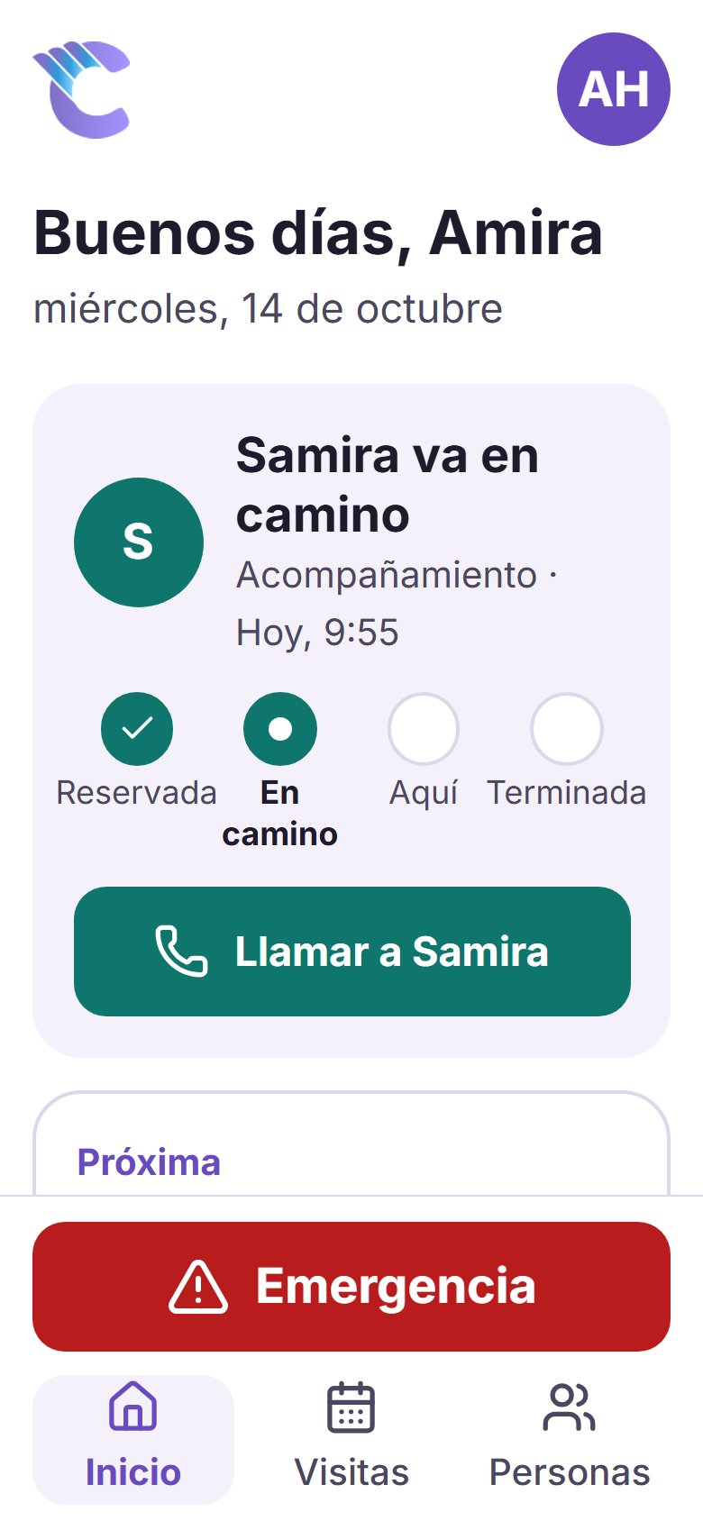 L'écran d'accueil de l'application en Español