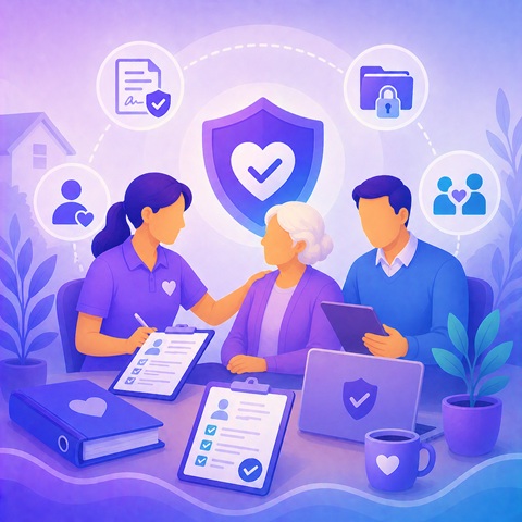 A documented care visit with timestamps and records